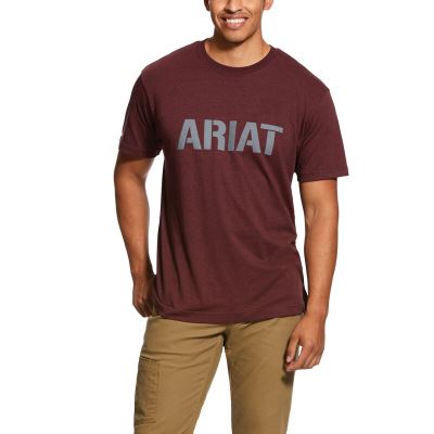 Ariat Rebar Cotton Strong - T Shirts DonkerBordeaux Heren - 15609-593